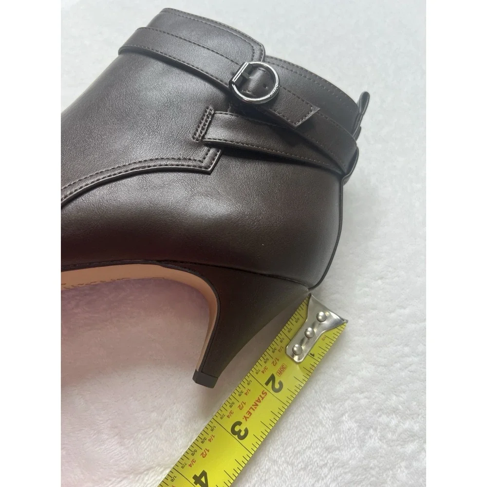 Circus By Sam Edelman Womens Kingston Brown Leather Ankle Pointy Booties Shoes 8
